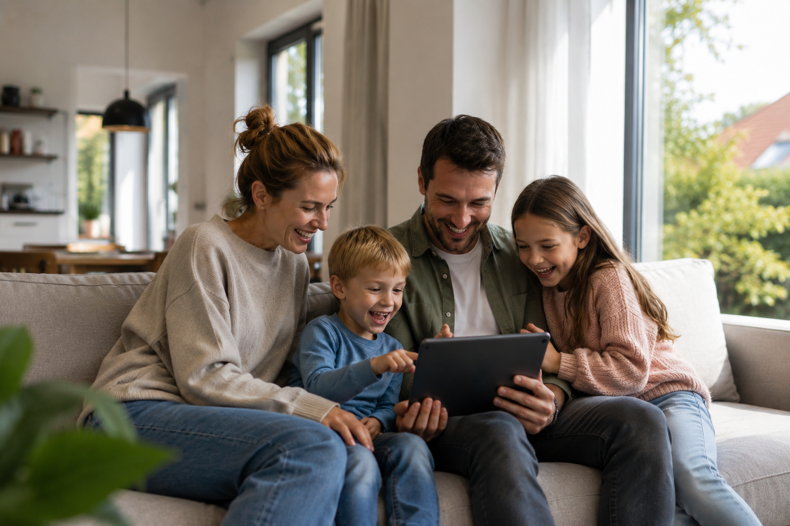 Familie informiert sich über Immobilienbewertung
